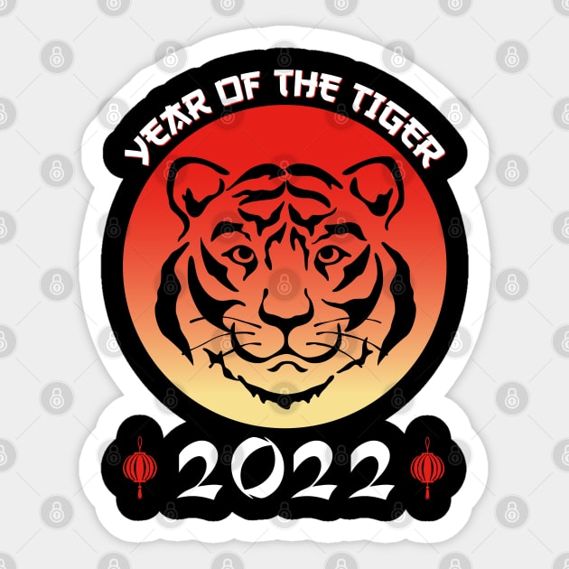 Chinese Zodiac Tiger 2022 - Cute Year of the Tiger Astrology Design Sticker by Printofi.com